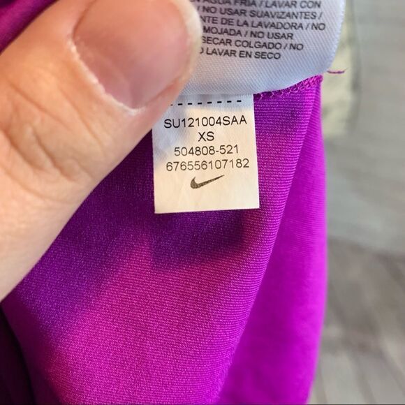 Nike Pro Dri Fit Long Racerback Tank Top Purple Fitted Womens Extra Small - Picture 11 of 11